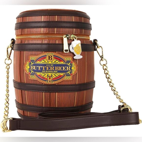 Loungefly Warner Bros Harry Potter Butterbeer Barrel Crossbody Bag - Picture 1 of 5
